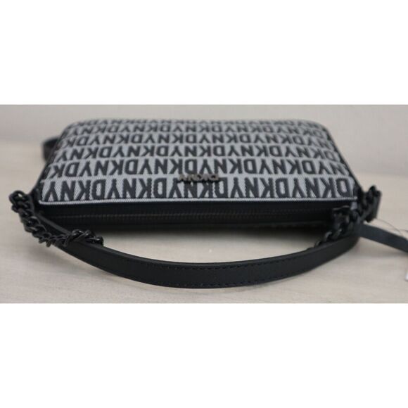 DKNY WMN's Demi White/Black Logo Bryant Park w/Chain Shoulder Crossbody Bag - Picture 10 of 14